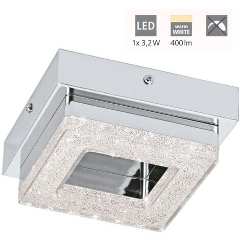 Plafoniera Moderna Fradelo Acciaio Cromo 1 Luce Led Integrato 3,2W