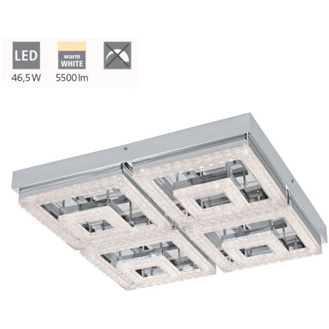Plafoniera Moderna Fradelo Acciaio Cromo Luce Led Integrato 46,5W