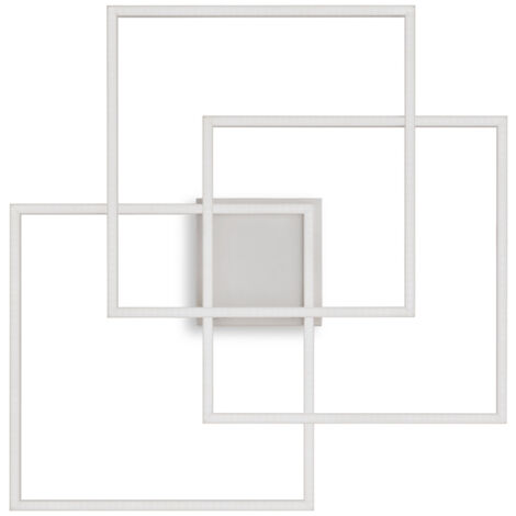Plafoniera Moderna Frame Metallo Bianco Led 35W 3000K Luce Calda