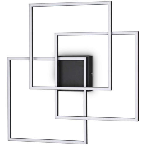 Plafoniera Moderna Frame Metallo Nero Led 35W 3000K Luce Calda