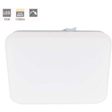 Plafoniera Moderna Frania Acciaio Bianco Luce Led Integrato 10W