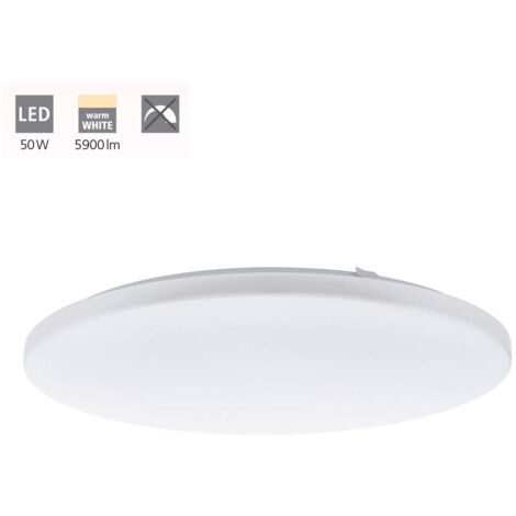 Plafoniera Moderna Frania Acciaio Bianco Luce Led Integrato 50W