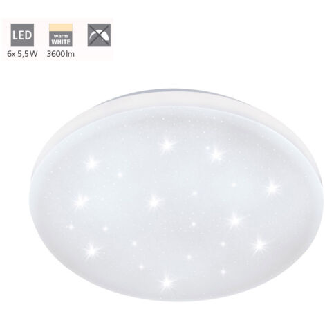 Plafoniera Moderna Frania-S Acciaio Bianco 6 Luci Led Integrato 5,5W