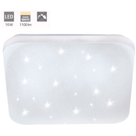 Plafoniera Moderna Frania-S Acciaio Bianco Luce Led Integrato 10W