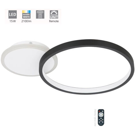 Plafoniera Moderna Gafares Alluminio Nero Luce Led Integrato 15W