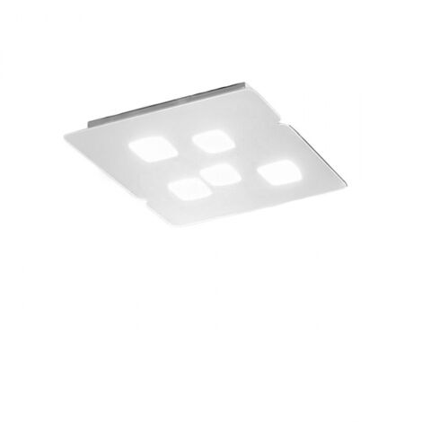 Plafoniera moderna gea luce giselle pm gx53 led alluminio metacrilato, finitura metallo bianco