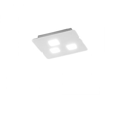 Plafoniera moderna gea luce giselle pp gx53 led alluminio metacrilato, finitura metallo bianco