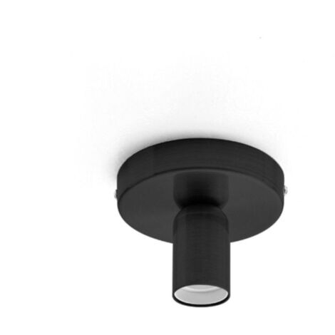 Plafoniera moderna gea luce point e27 led lampada soffitto parete, finitura metallo nero