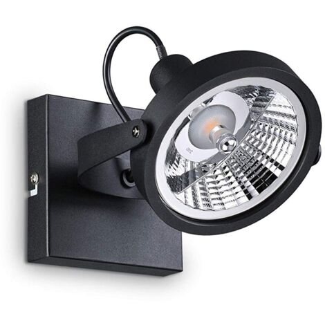 Plafoniera Moderna Glim Metallo Nero 1 Luce Gu10 10W 3000K Luce Calda