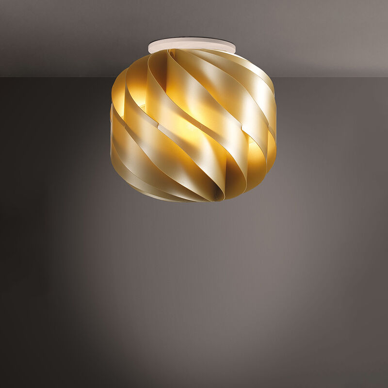 Image of Linea Zero - Plafoniera Moderna Globe 1 Luce In Polilux Oro D25 Made In Italy - Oro
