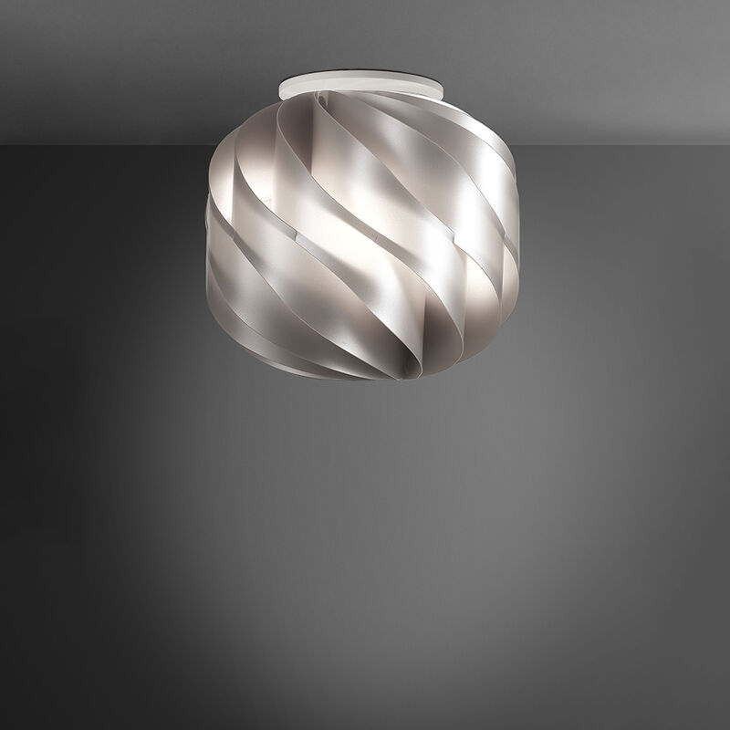 Image of Linea Zero - Plafoniera Moderna Globe 1 Luce In Polilux Silver D25 Made In Italy - Argento