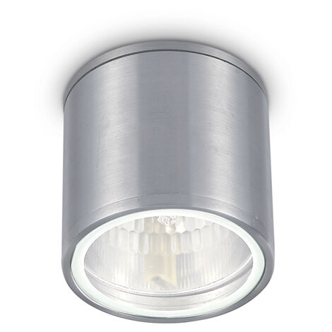 Plafoniera Moderna Gun Alluminio Cromo 1 Luce Gu10