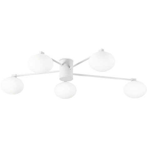 Plafoniera Moderna Hermes Metallo Bianco 5 Luci G9 28W 3000K Ip20