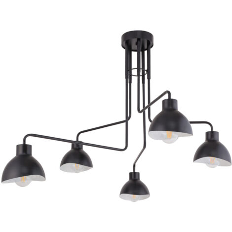 Plafoniera moderna Holi 5 luci E27 nero/bianco Sigma