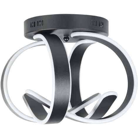 Plafoniera Moderna Illuminazione Integrata Luci LED Forma Spirale Metallo Nero Nura