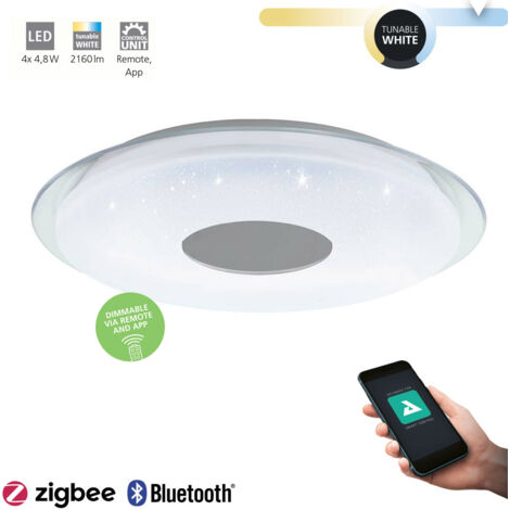 Plafoniera Moderna Lanciano-Z Acciaio Bianco 4 Luci Led Integrato 4,8W