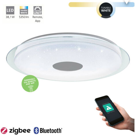 Plafoniera Moderna Lanciano-Z Acciaio Bianco Luce Led Integrato 38,1W