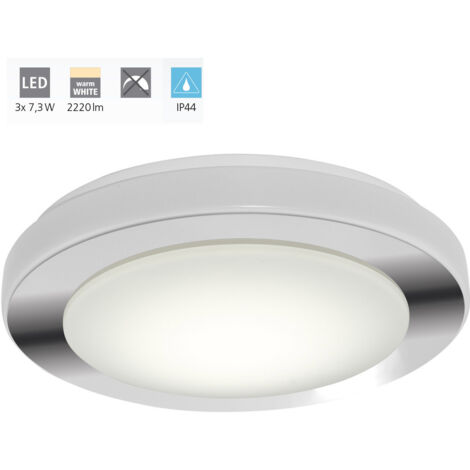 Plafoniera Moderna Led Carpi Acciaio Bianco 3 Luci Led Integrato 7,3W