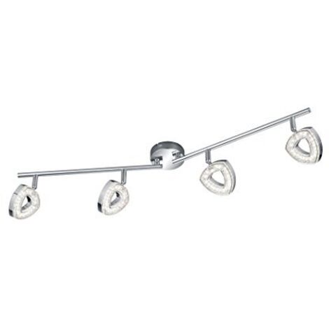 Plafoniera moderna LED integrato TOURS cromata bianca 80cm