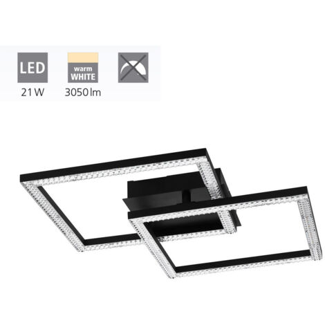 Plafoniera Moderna Lejias Acciaio Nero Luce Led Integrato 21W