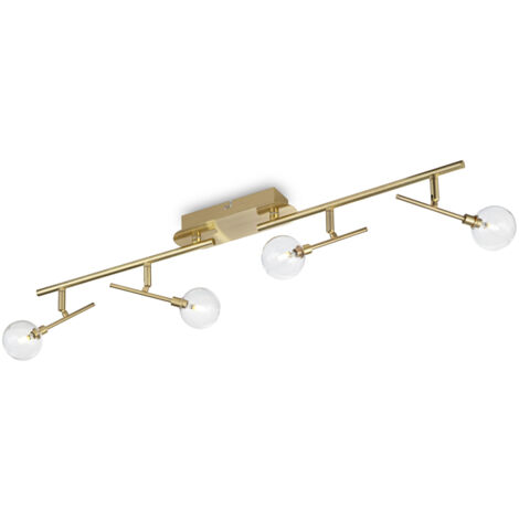 Plafoniera Moderna Maracas Metallo Ottone 4 Luci 2W 3000K Luce Calda