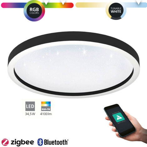 Plafoniera Moderna Montemorelos-Z Alluminio Nero Luce Led Integrato 34,5W