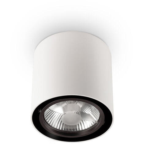 Plafoniera Moderna Mood Round Alluminio Bianco 1 Luce Gu10 10W 3000K D15Cm