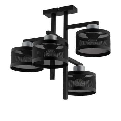 Plafoniera moderna nero/argento 3 luci E27 Sigma Off