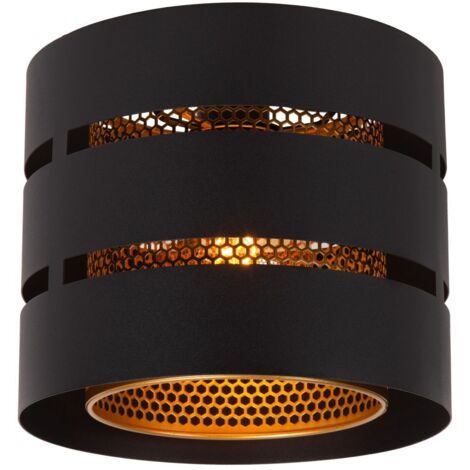 Plafoniera moderna nero oro ROSAS in metallo E27 40W Lucide