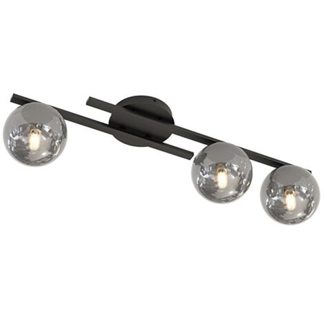 Plafoniera Moderna Nettuno Acciaio Nero 3 Luci E14 Ip20