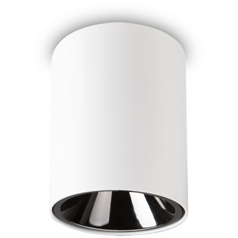 Plafoniera Moderna Nitro Round Alluminio Bianco Led 15W 3000K Luce Calda