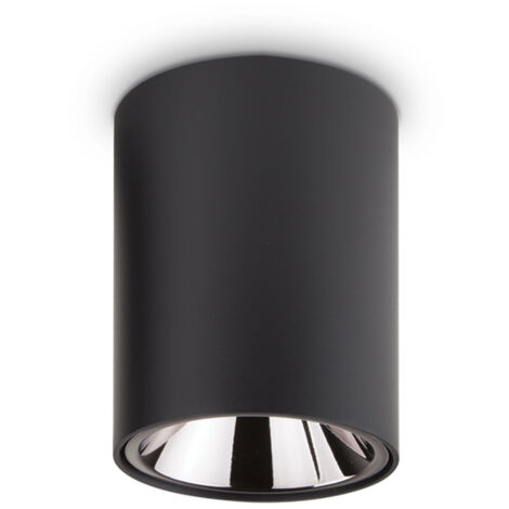 Plafoniera Moderna Nitro Round Alluminio Nero Led 10W 3000K Luce Calda