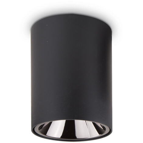 Plafoniera Moderna Nitro Round Alluminio Nero Led 15W 3000K Luce Calda