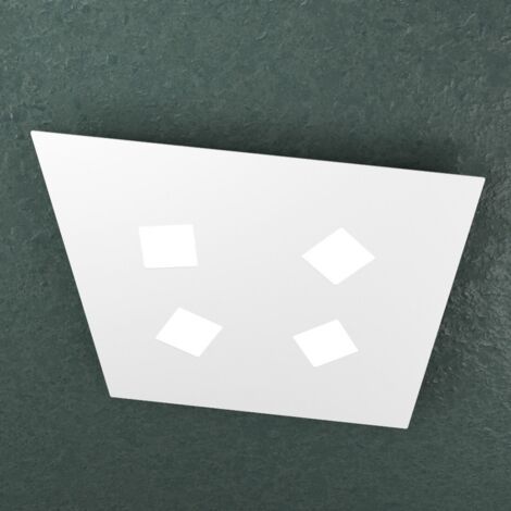 Plafoniera Moderna Note Metallo Bianco 4 Luci Gx53 55Cm