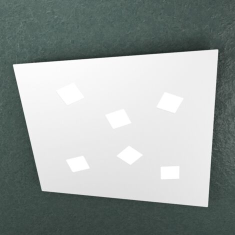 Plafoniera Moderna Note Metallo Bianco 6 Luci Gx53 73Cm