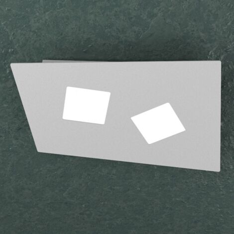 Plafoniera Moderna Note Metallo Grigio 2 Luci Gx53 35Cm