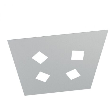 Plafoniera Moderna Note Metallo Grigio 4 Luci Gx53 55Cm