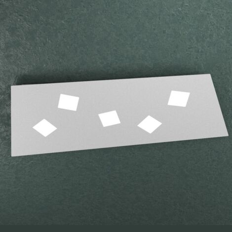 Plafoniera Moderna Note Metallo Grigio 5 Luci Gx53 89Cm