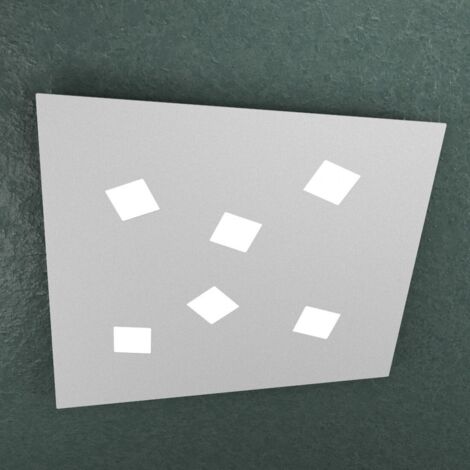 Plafoniera Moderna Note Metallo Grigio 6 Luci Gx53 73Cm