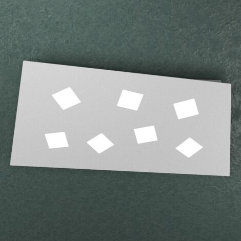 Plafoniera Moderna Note Metallo Grigio 7 Luci Gx53 80Cm