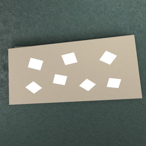 Plafoniera Moderna Note Metallo Sabbia 7 Luci Gx53 80Cm