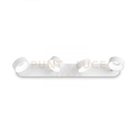 Plafoniera Moderna Oby Metallo Bianco 4 Luci 24W 3000K Luce Calda