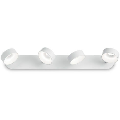 Plafoniera Moderna Oby Metallo Bianco 4 Luci 24W 3000K Luce Calda