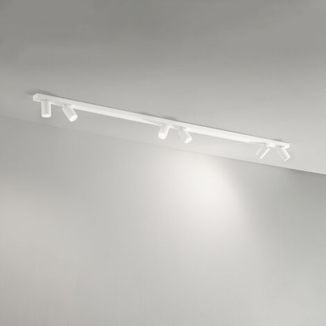 Plafoniera Moderna Oddy Metallo Bianco 6 Luci Orientabili Gu10 Ip20