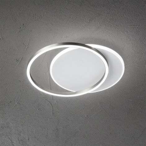 Plafoniera Moderna Orbita Metallo Bianco Grigio Led 60W 3000K Dimmerabile Ip20