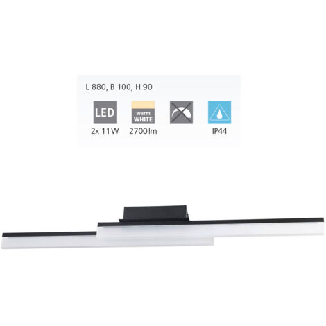 Plafoniera Moderna Palmital Alluminio Nero 2 Luci Led Integrato 11W