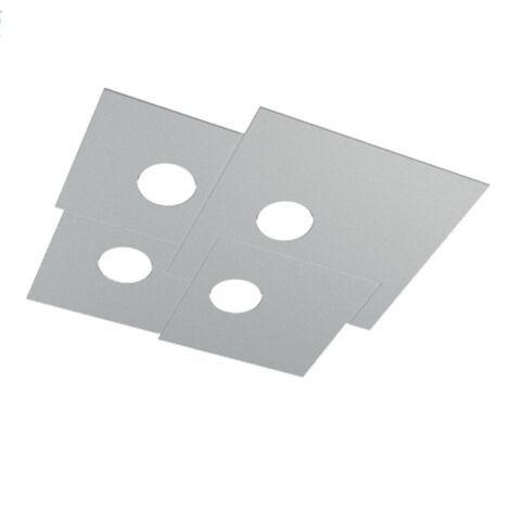 Plafoniera Moderna Plate Metallo Grigio 4 Luci Gx53