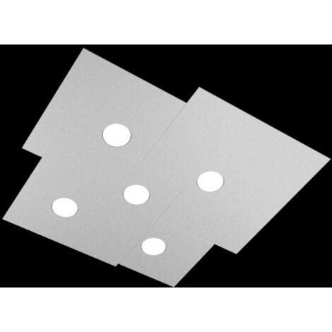 Plafoniera Moderna Plate Metallo Grigio 5 Luci Gx53