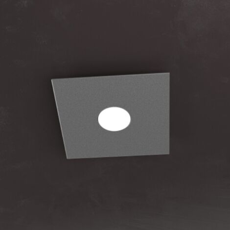 Plafoniera Moderna Plate Metallo Grigio Antracite 1 Luce Gx53