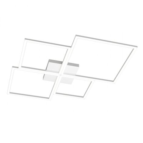 Plafoniera Moderna Quadrata Four Squares Alluminio Bianco Led 120W
